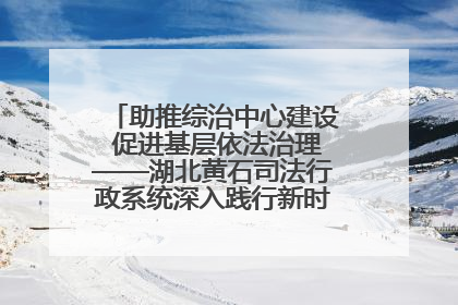 助推综治中心建设 促进基层依法治理——湖北黄石司法行政系统深入践行新时代枫桥经验