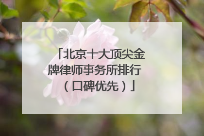 北京十大顶尖金牌律师事务所排行（口碑优先）