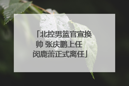 北控男篮官宣换帅 张庆鹏上任 闵鹿蕾正式离任