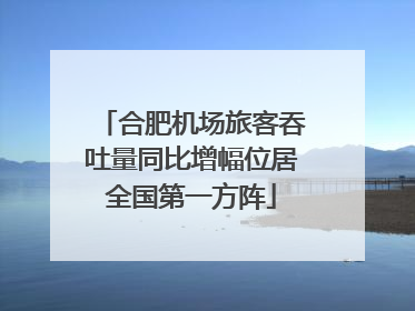 合肥机场旅客吞吐量同比增幅位居全国第一方阵