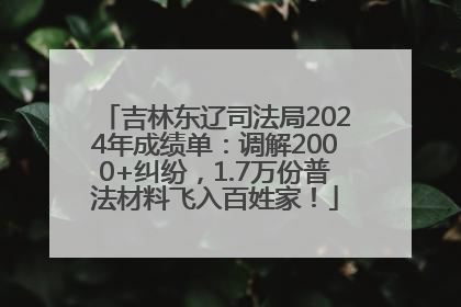 吉林东辽司法局2024年成绩单：调解2000+纠纷，1.7万份普法材料飞入百姓家！