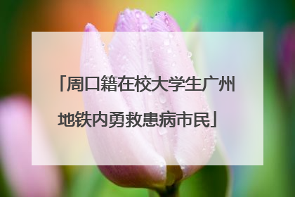 周口籍在校大学生广州地铁内勇救患病市民