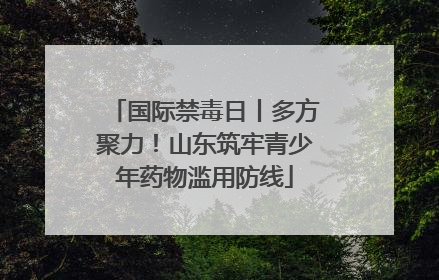 国际禁毒日丨多方聚力！山东筑牢青少年药物滥用防线