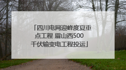 四川电网迎峰度夏重点工程 眉山西500千伏输变电工程投运