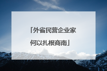 外省民营企业家何以扎根商南