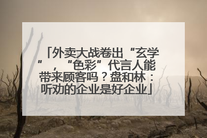 外卖大战卷出“玄学”，“色彩”代言人能带来顾客吗？盘和林：听劝的企业是好企业