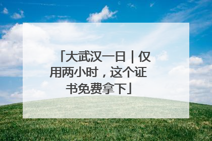 大武汉一日｜仅用两小时，这个证书免费拿下