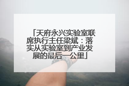 天府永兴实验室联席执行主任梁斌：落实从实验室到产业发展的最后一公里