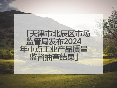 天津市北辰区市场监管局发布2024年重点工业产品质量监督抽查结果