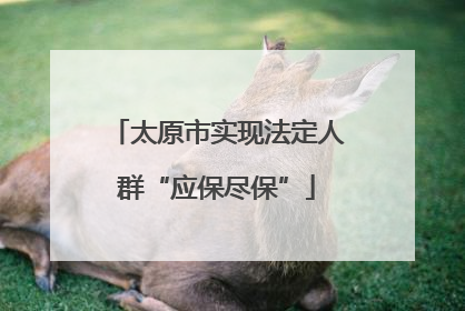 太原市实现法定人群“应保尽保”