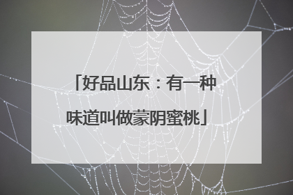好品山东：有一种味道叫做蒙阴蜜桃