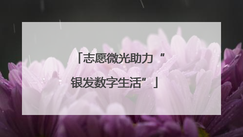 志愿微光助力“银发数字生活”
