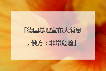 德国总理宣布大消息，俄方：非常危险