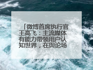 微博首席执行官王高飞：主流媒体有能力带领用户认知世界，在舆论场中搭建理性的讨论空间
