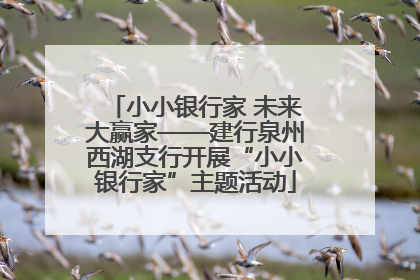 小小银行家 未来大赢家——建行泉州西湖支行开展“小小银行家”主题活动