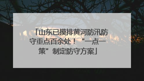 山东已摸排黄河防汛防守重点百余处！“一点一策”制定防守方案