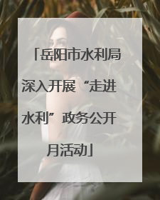岳阳市水利局深入开展“走进水利”政务公开月活动