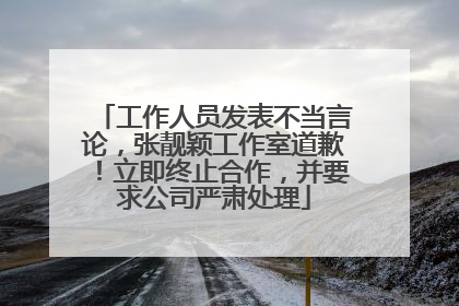 工作人员发表不当言论，张靓颖工作室道歉！立即终止合作，并要求公司严肃处理