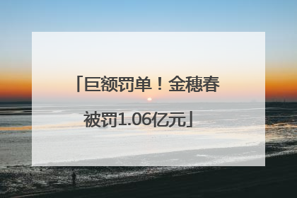 巨额罚单！金穗春被罚1.06亿元