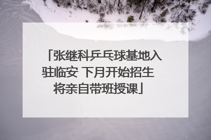 张继科乒乓球基地入驻临安 下月开始招生将亲自带班授课