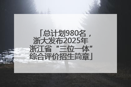总计划980名，浙大发布2025年浙江省“三位一体”综合评价招生简章