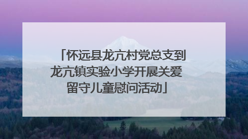 怀远县龙亢村党总支到龙亢镇实验小学开展关爱留守儿童慰问活动