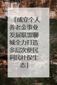 成立个人养老金事业发展联盟聊城全力打造多层次便民利民社保生态
