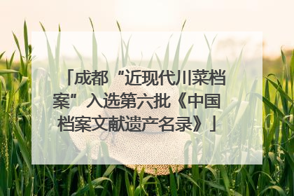 成都“近现代川菜档案”入选第六批《中国档案文献遗产名录》