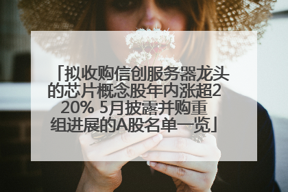 拟收购信创服务器龙头的芯片概念股年内涨超220% 5月披露并购重组进展的A股名单一览