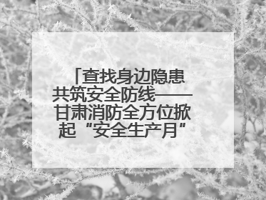查找身边隐患 共筑安全防线——甘肃消防全方位掀起“安全生产月”活动热潮