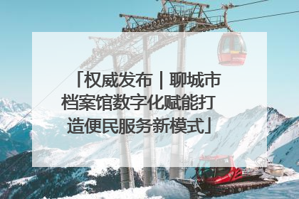 权威发布｜聊城市档案馆数字化赋能打造便民服务新模式