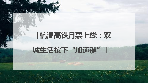 杭温高铁月票上线：双城生活按下“加速键”