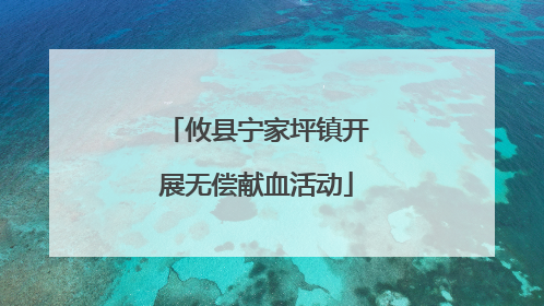 攸县宁家坪镇开展无偿献血活动