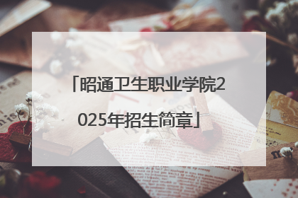 昭通卫生职业学院2025年招生简章
