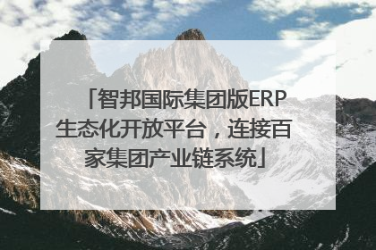 智邦国际集团版ERP生态化开放平台，连接百家集团产业链系统