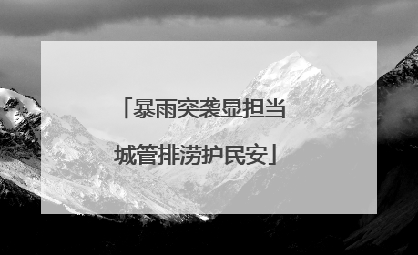 暴雨突袭显担当 城管排涝护民安