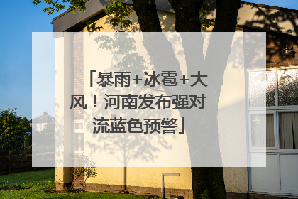 暴雨+冰雹+大风！河南发布强对流蓝色预警