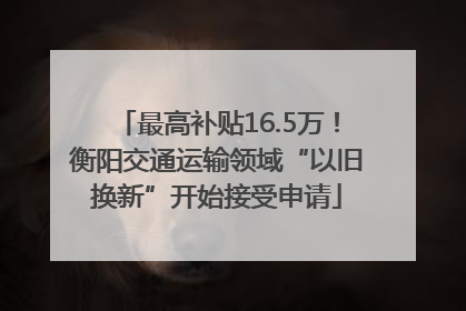 最高补贴16.5万！衡阳交通运输领域“以旧换新”开始接受申请
