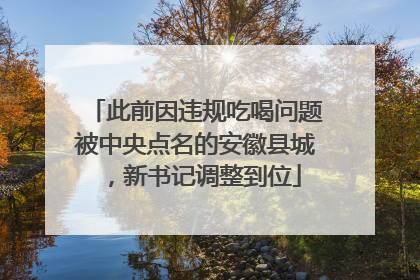 此前因违规吃喝问题被中央点名的安徽县城，新书记调整到位