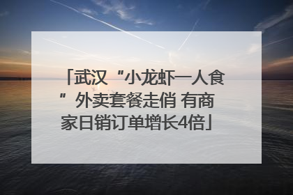武汉“小龙虾一人食”外卖套餐走俏 有商家日销订单增长4倍