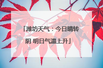 潍坊天气：今日晴转阴 明日气温上升