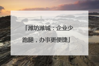 潍坊潍城：企业少跑腿，办事更便捷