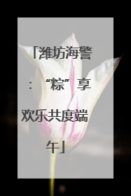 潍坊海警：“粽”享欢乐共度端午