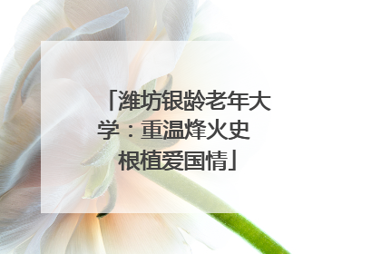 潍坊银龄老年大学：重温烽火史 根植爱国情