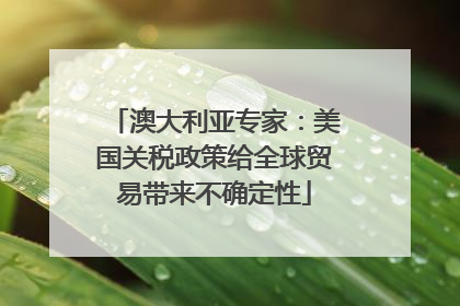 澳大利亚专家：美国关税政策给全球贸易带来不确定性