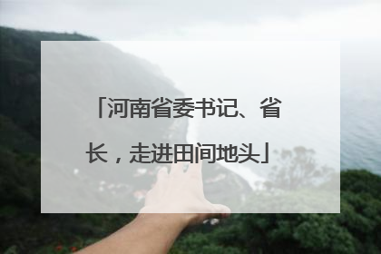 河南省委书记、省长，走进田间地头