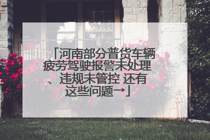 河南部分普货车辆疲劳驾驶报警未处理、违规未管控 还有这些问题→