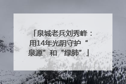 泉城老兵刘秀峰：用14年光阴守护“泉源”和“绿肺”