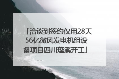 洽谈到签约仅用28天 56亿微风发电机组设备项目四川蓬溪开工