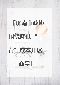 济南市政协围绕降低“三育”成本开展商量